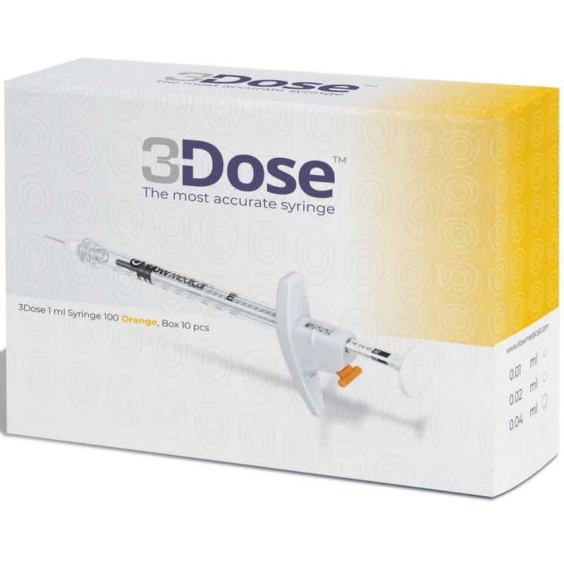 3Dose – 1.0 ml Syringe, 100 Orange, 10 pcs.