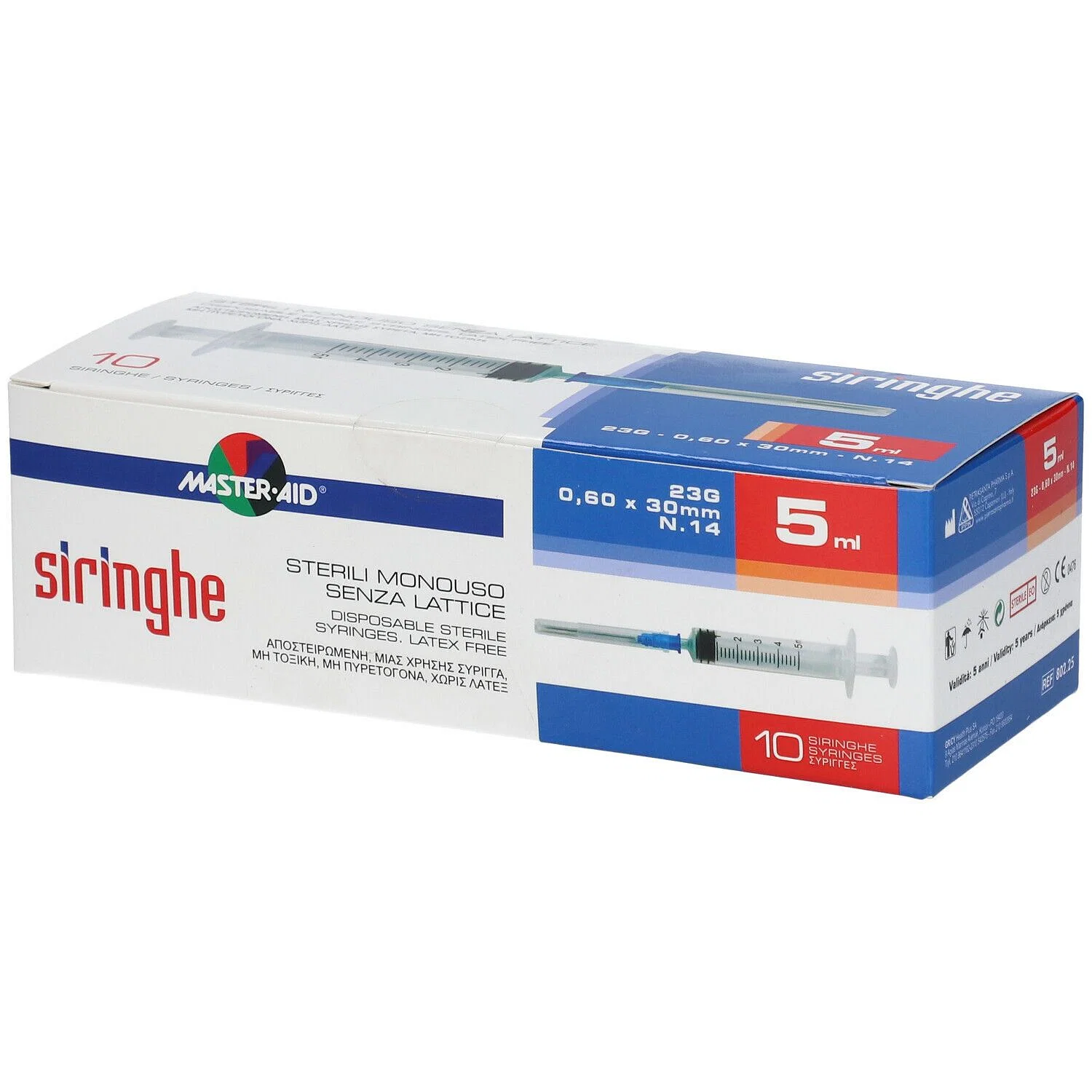 Master-Aid Syringes 5ml 23G 0.6x30mm – 10 Pieces